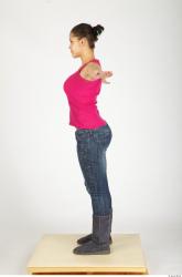 Whole Body Woman T poses Casual Average Studio photo references